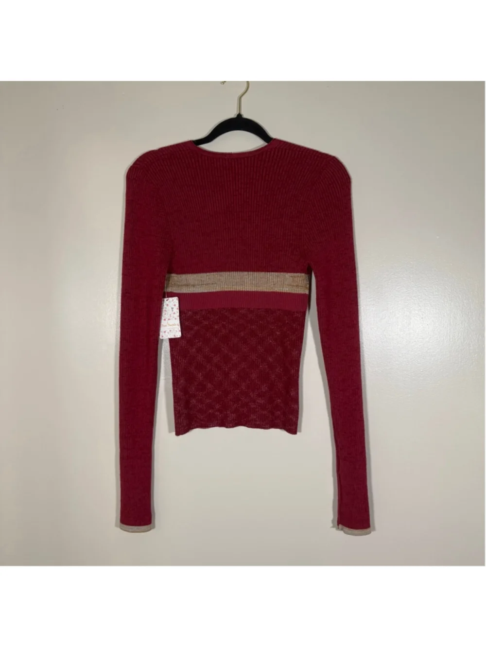 Free People Frenquency Henley V Neck Sweater Medium NWT